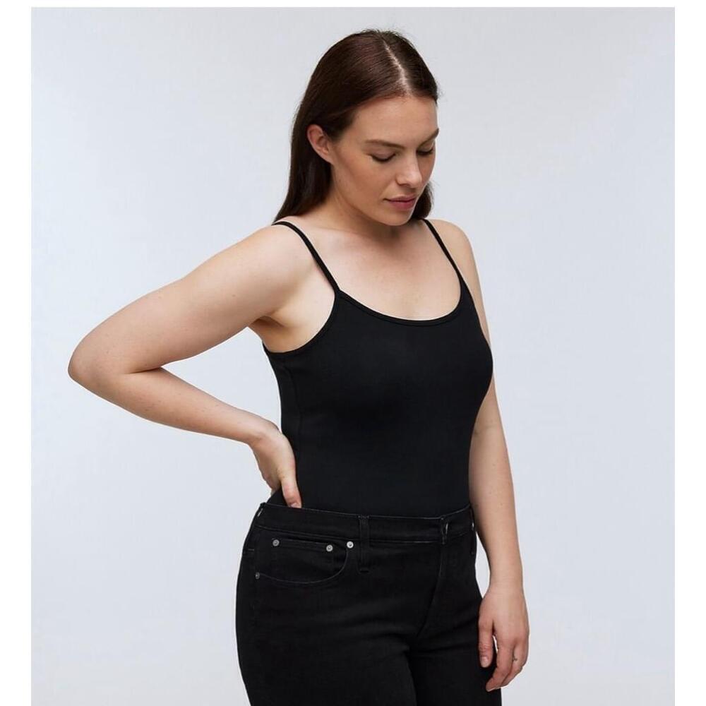 Madewell Tank Thong Bodysuit in true black size medium NWT